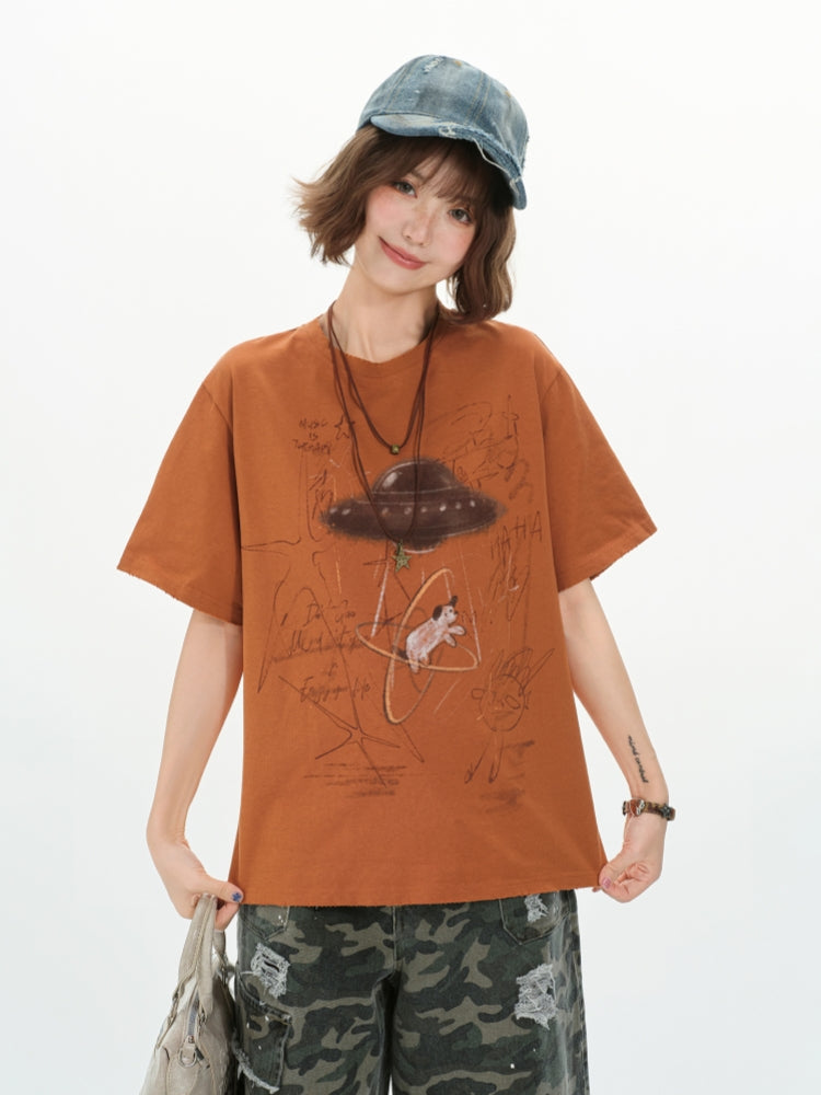 Kawaii UFO Dog T-Shirt