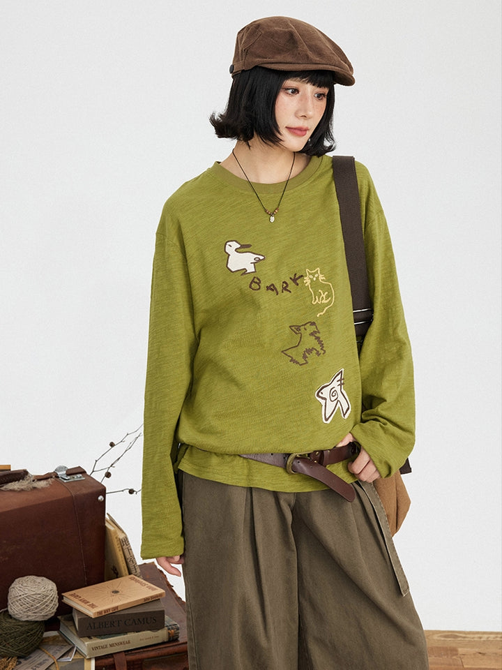 Kawaii Zoo Patch Sweatshirt