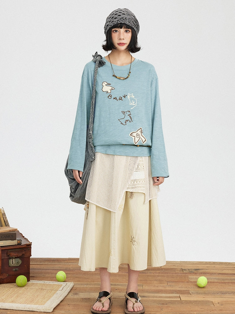 Kawaii Zoo Patch Sweatshirt