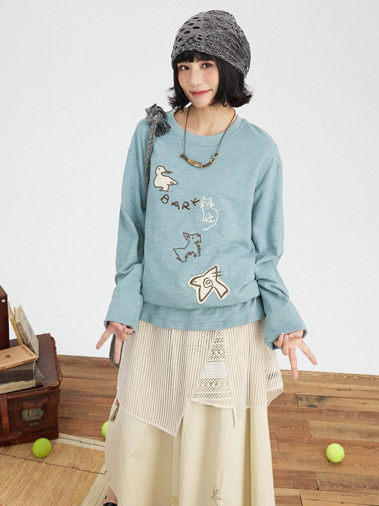 Kawaii Zoo Patch Sweatshirt