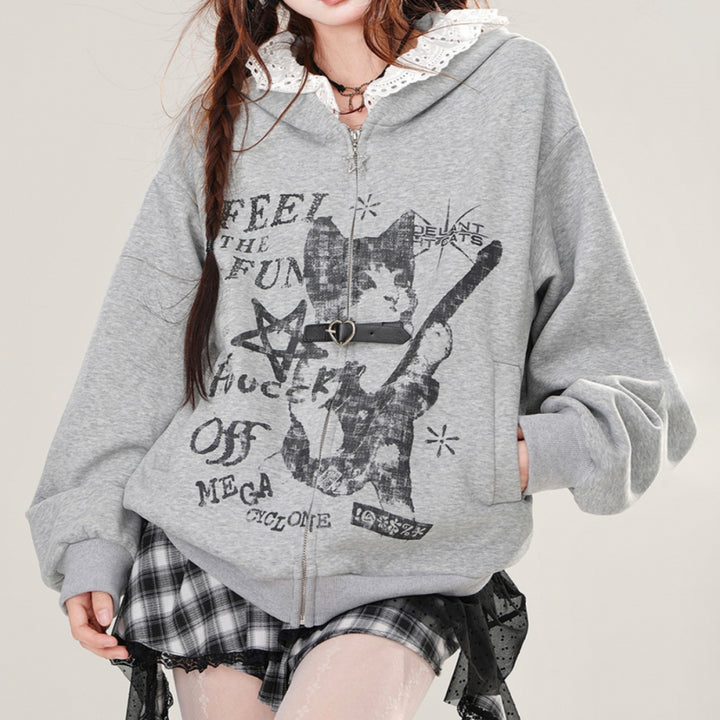 Kitten Lace Hoodie