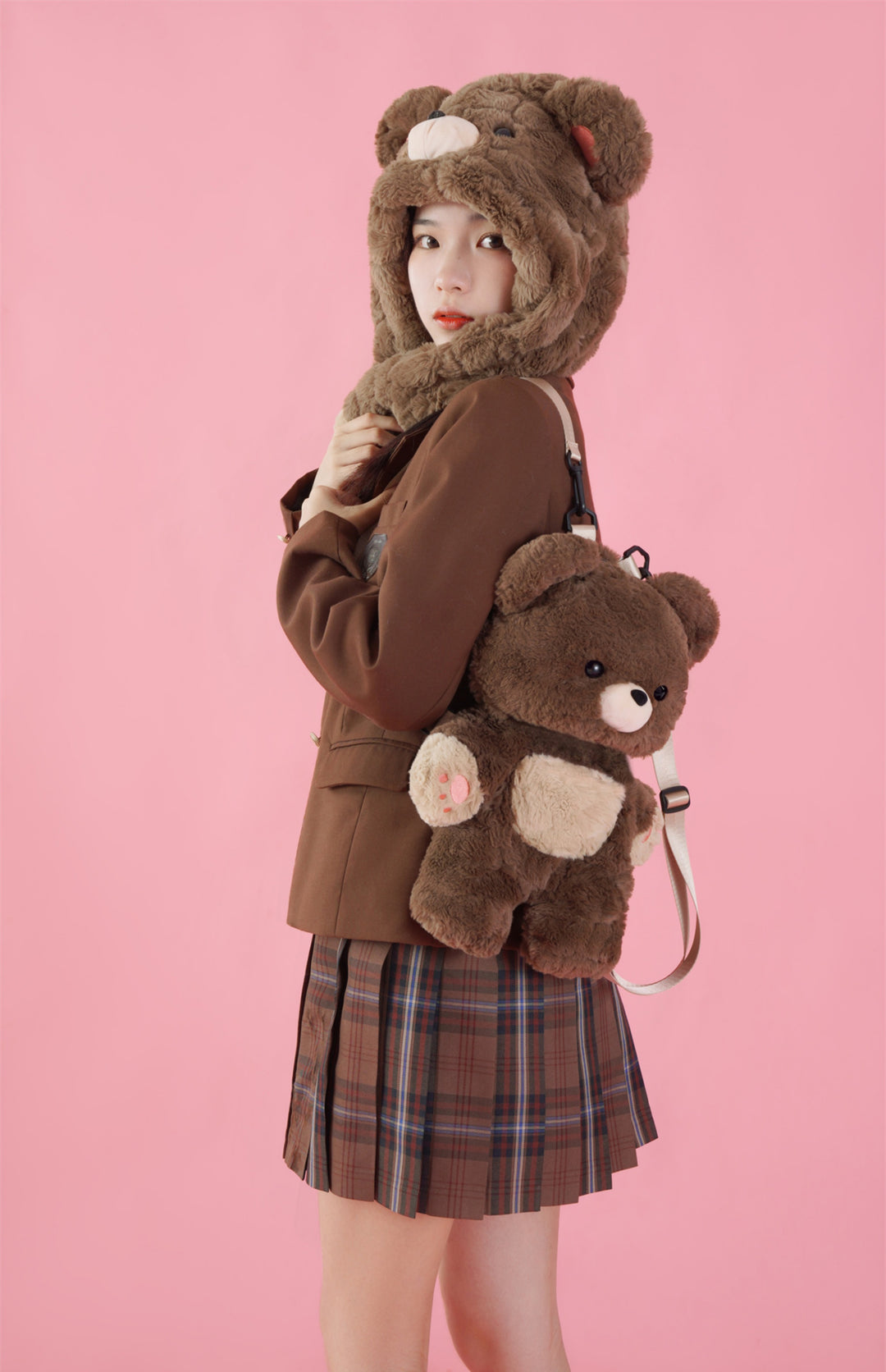 Love Heart Bear Plush Backpack