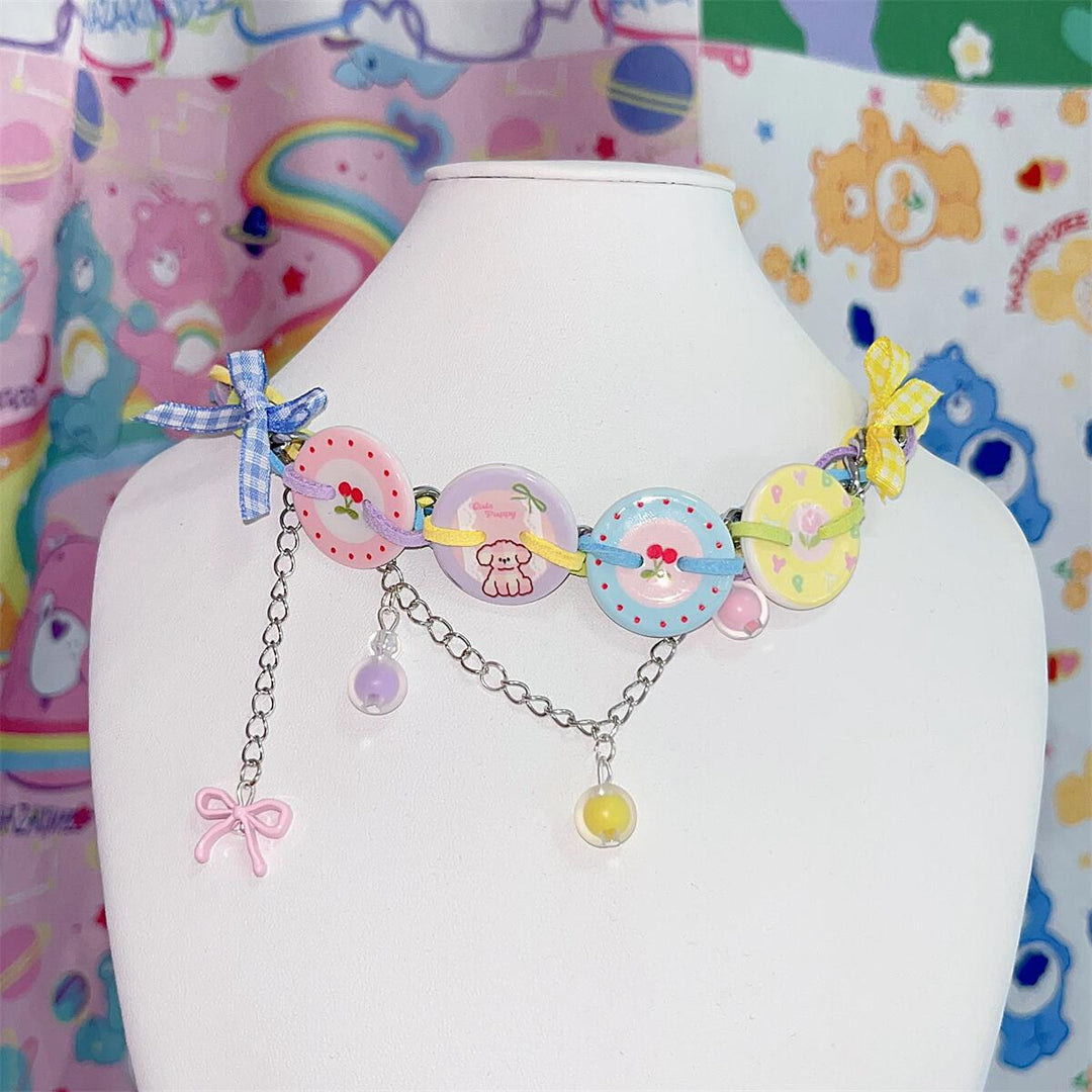 Japanese Harajuku Colorful Button Choker