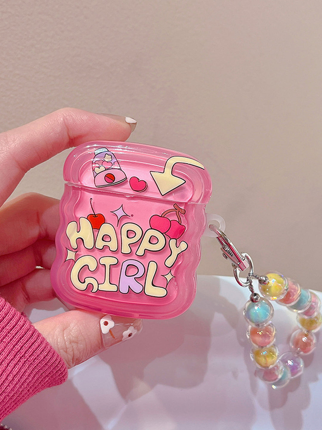 Happy Girl Cherry Airpods Case