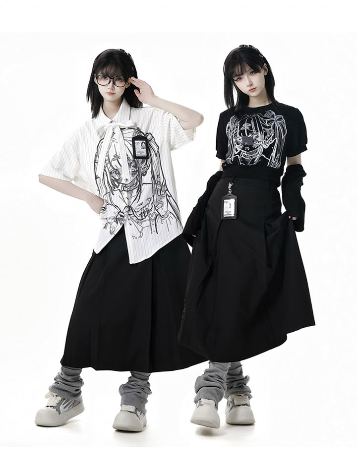 Harajuku Street Style Anime Graphic Shirt/Top/Skirt