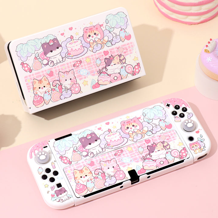 Cat and Friends Party Nintendo Switch/OLED Protective Case