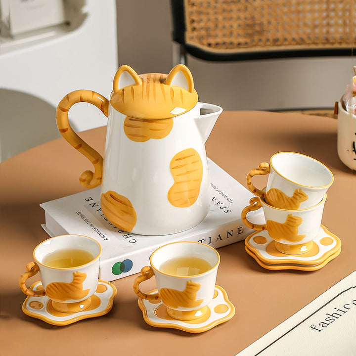 Cat Pattern Teacup Set