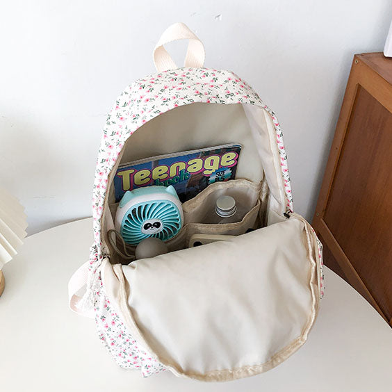 Japanese-Style Floral Print Backpack