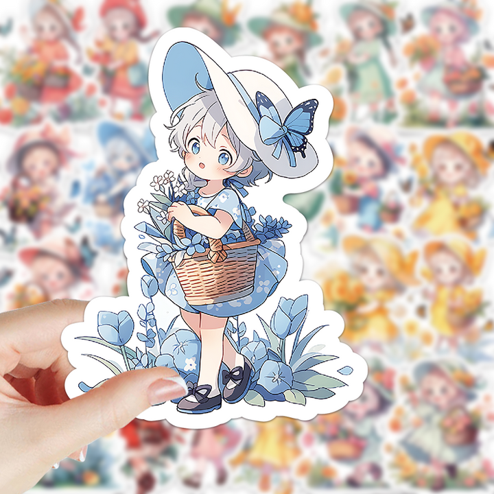 60 pcs Cartoon Girl Stickers