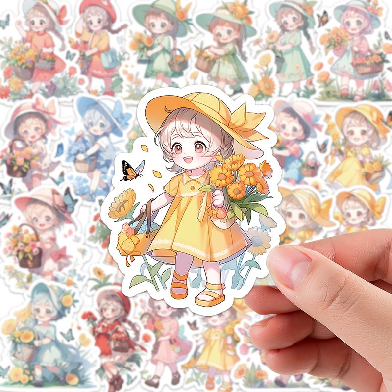 60 pcs Cartoon Girl Stickers