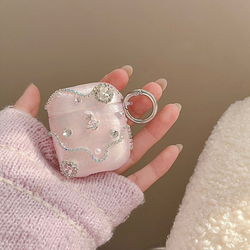 Pink 3D Rhinestone AirPods Case