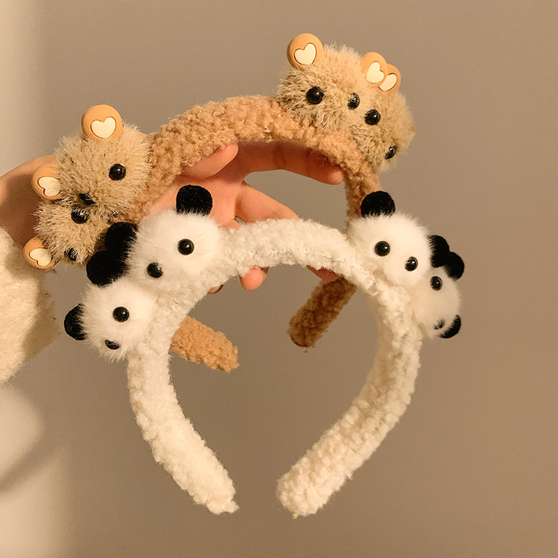 Cartoon Panda Bear Deer Plush Headband