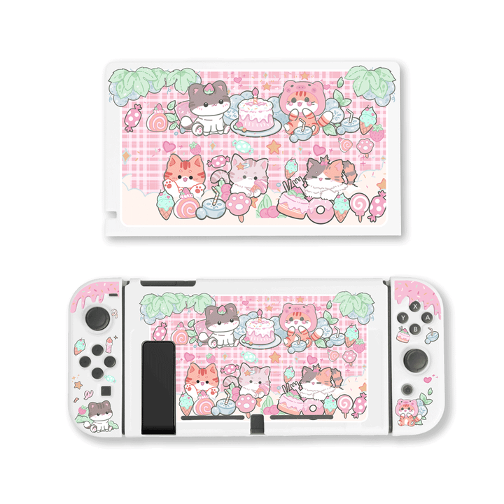 Cat and Friends Party Nintendo Switch/OLED Protective Case