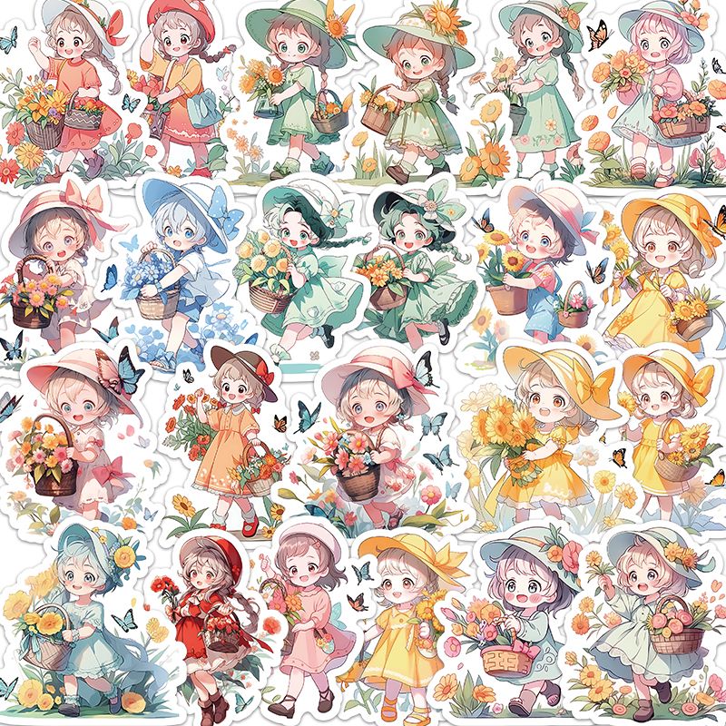 60 pcs Cartoon Girl Stickers