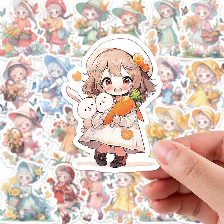 60 pcs Cartoon Girl Stickers