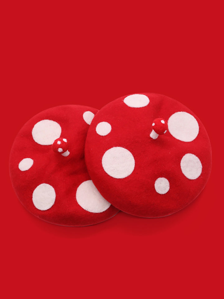 Cute Mushroom Wool Beret