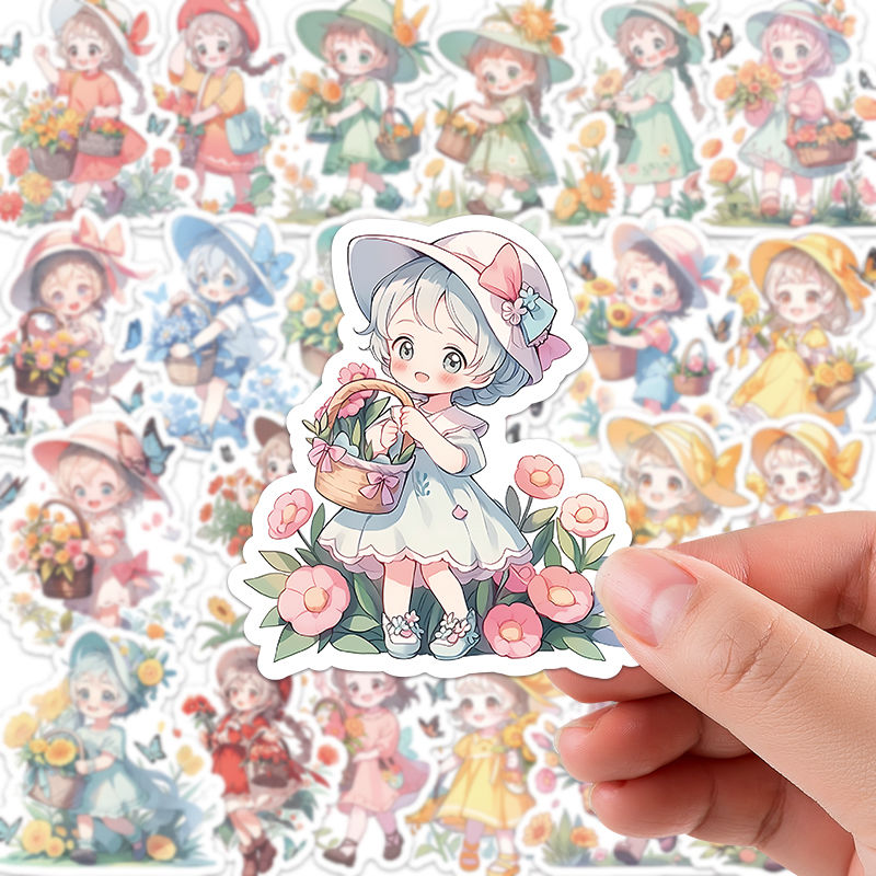 60 pcs Cartoon Girl Stickers