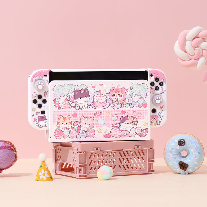 Cat and Friends Party Nintendo Switch/OLED Protective Case