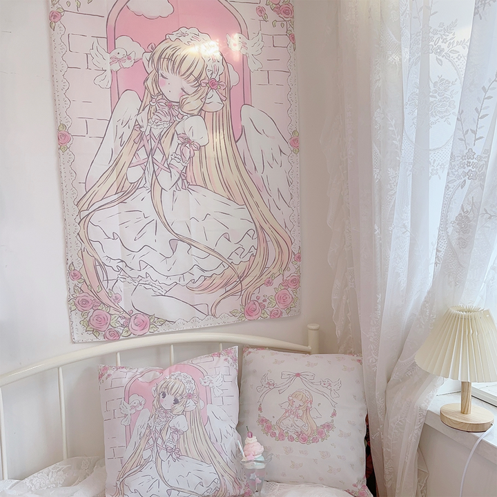 Angel Wings Pink Tapestry