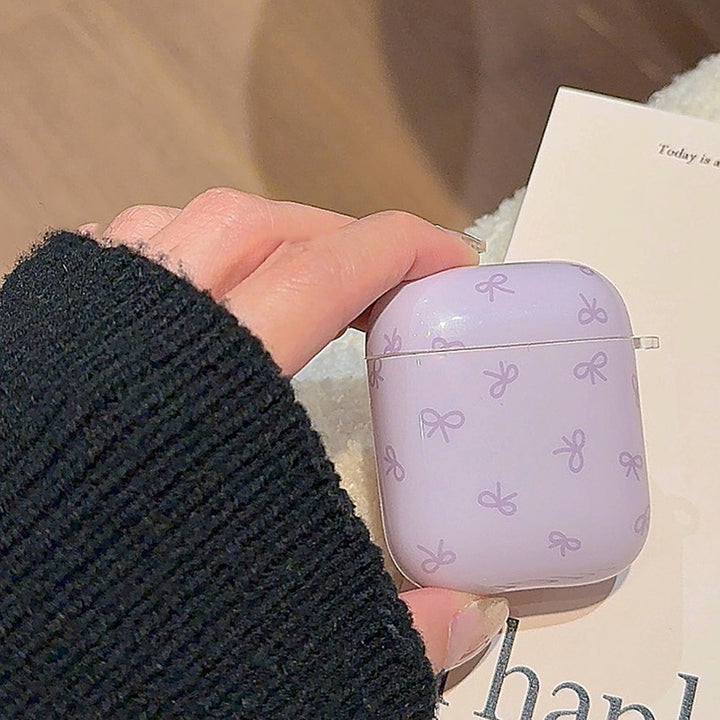 Minimalist style solid color bow AirPods case