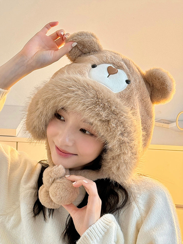 Winter Plush Bear Hat