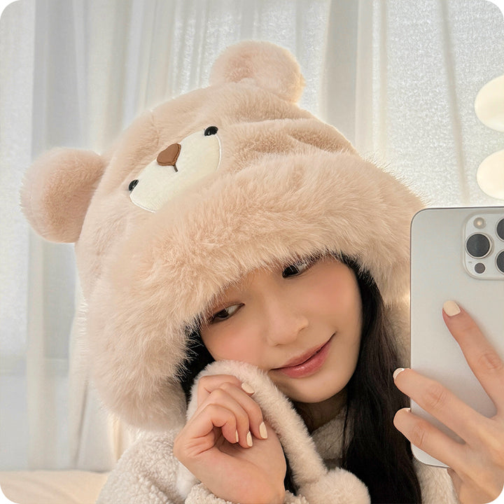 Winter Plush Bear Hat