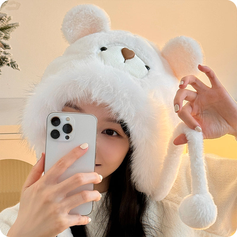 Winter Plush Bear Hat