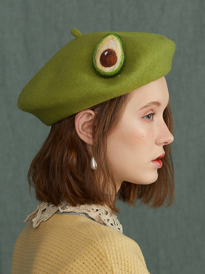 Avocado Green Handmade Beret