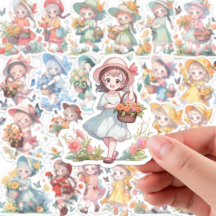 60 pcs Cartoon Girl Stickers