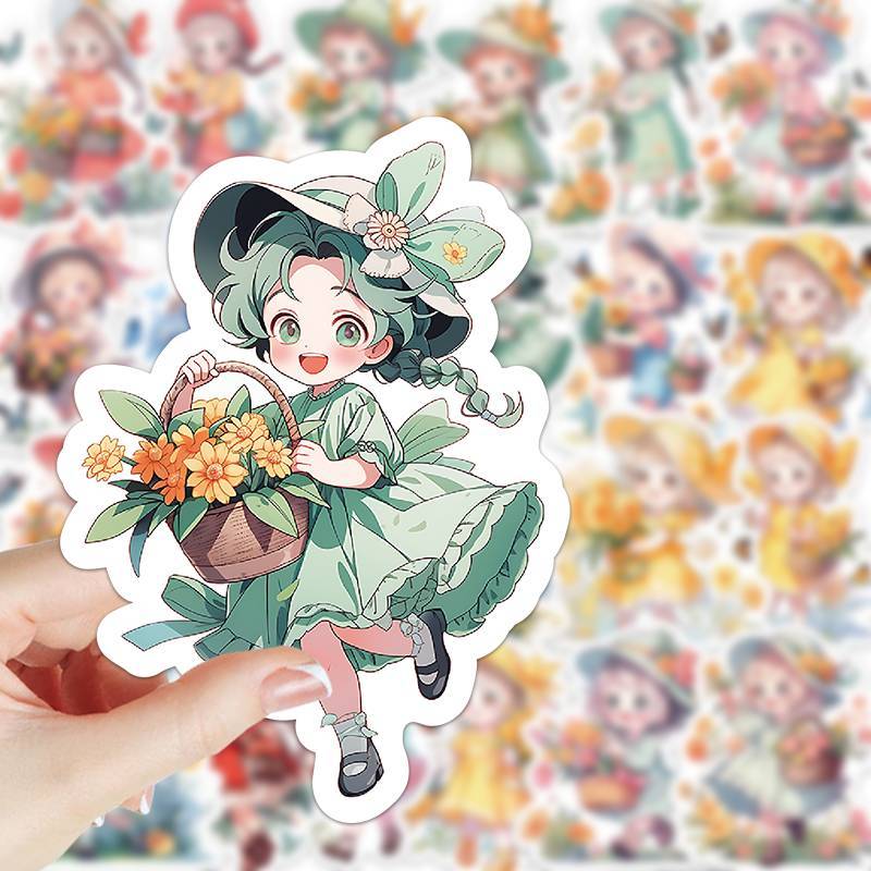 60 pcs Cartoon Girl Stickers