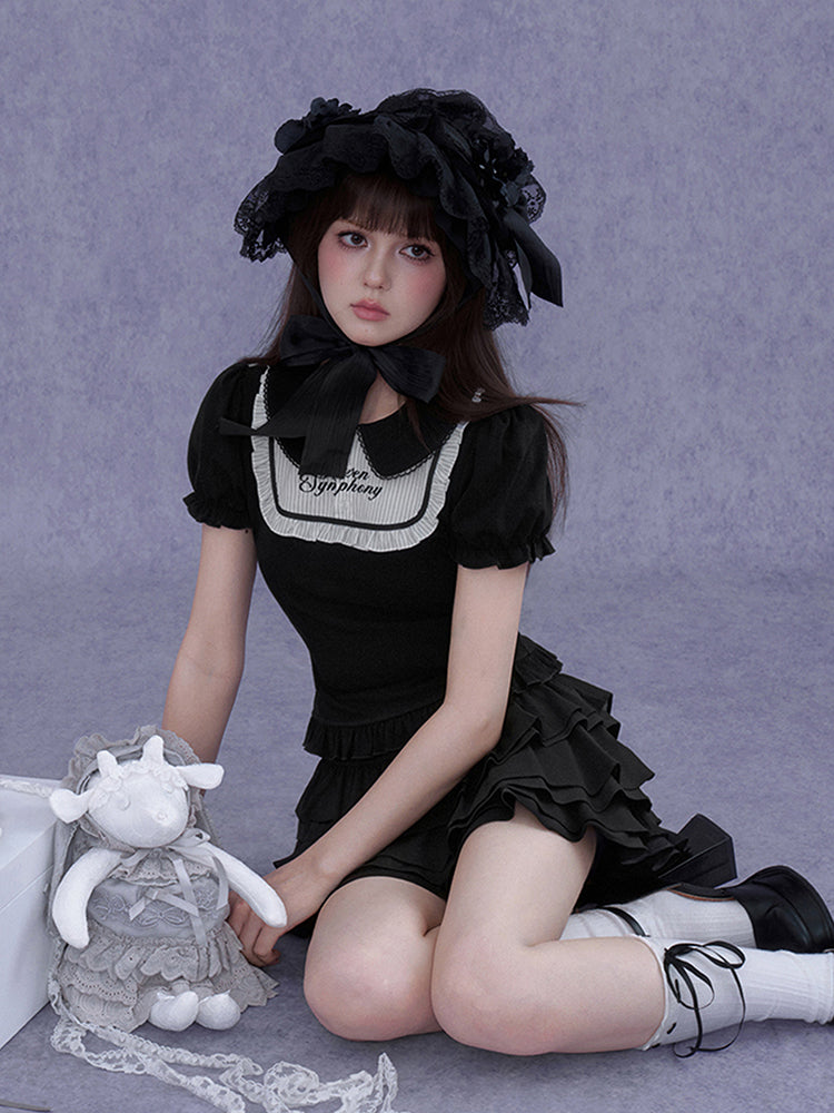 Gothic Ruffle Series Top Skirt