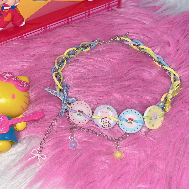 Japanese Harajuku Colorful Button Choker