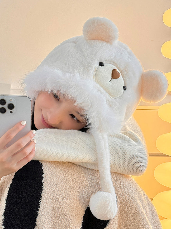 Winter Plush Bear Hat