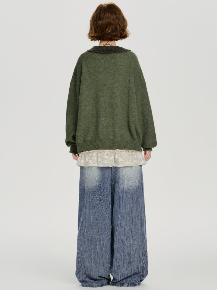 Cat Pattern Knitwear Top