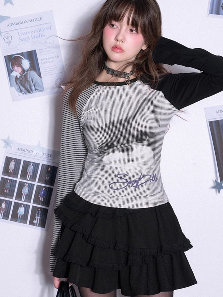 Polka Dot Cat Print Tee