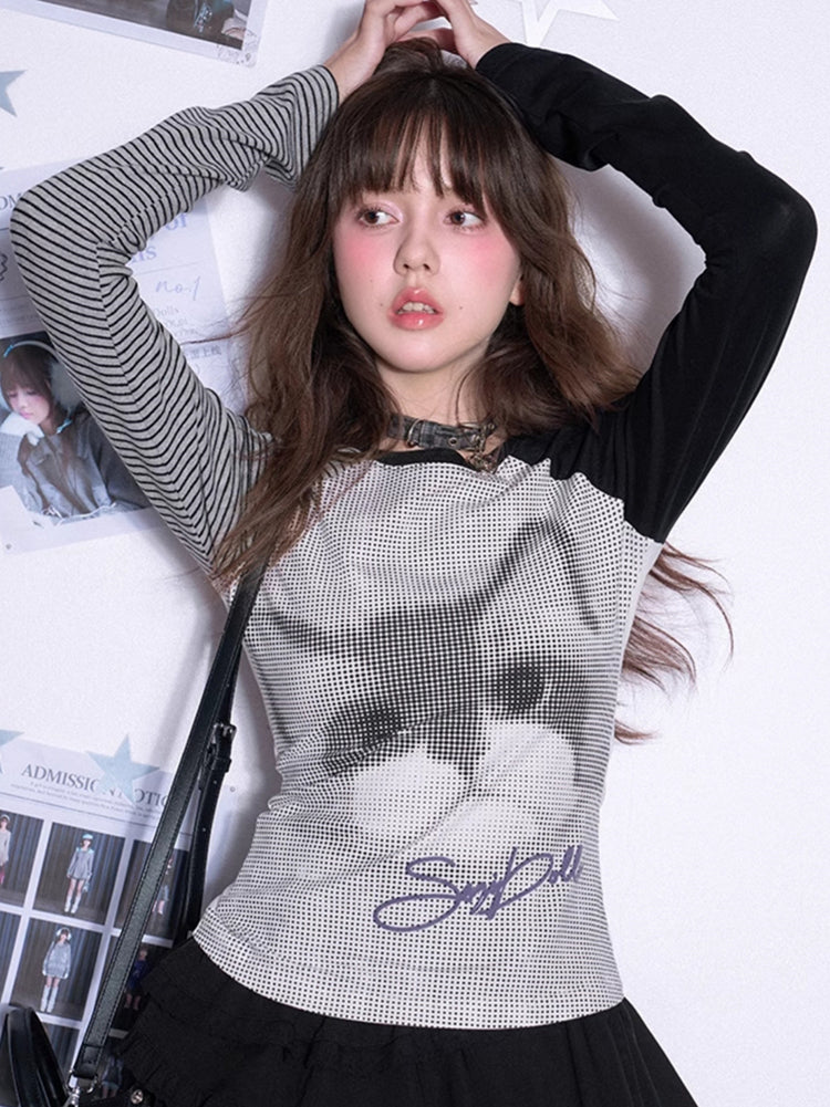 Polka Dot Cat Print Tee