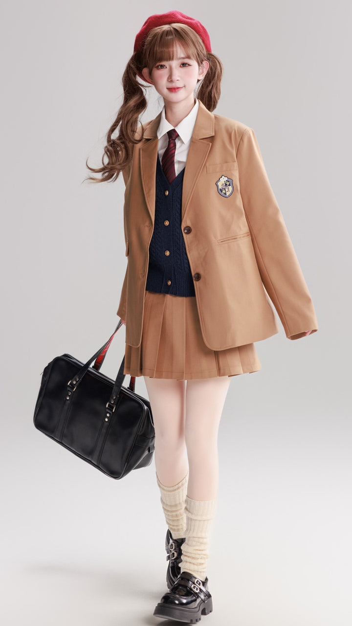 Preppy Blazer and Skirt Set