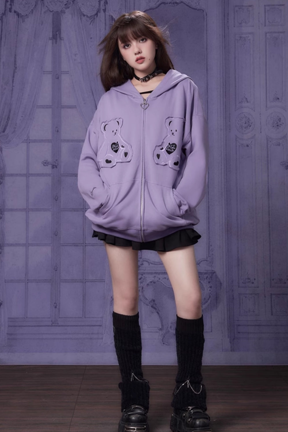 Purple Bear Hoodie