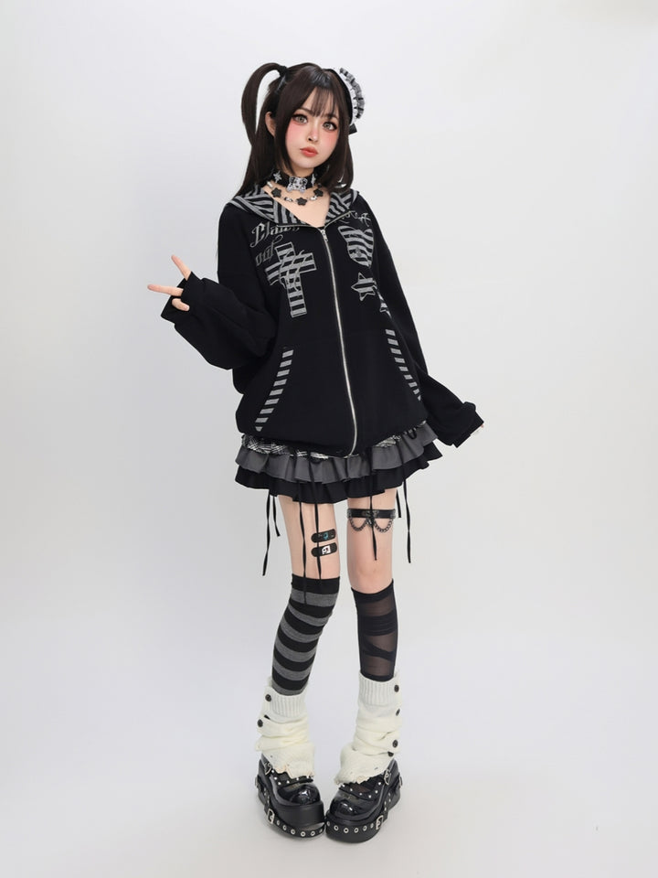 Rebel Kitten Cat Ear Hoodie - Edgy Y2K Essential