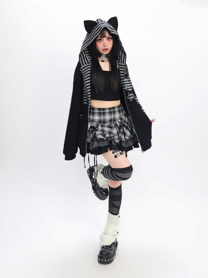 Rebel Kitten Cat Ear Hoodie - Edgy Y2K Essential