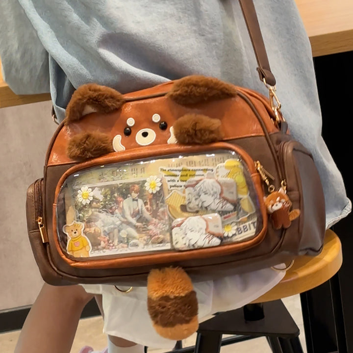 Red Panda Leather Crossbody Ita Bag