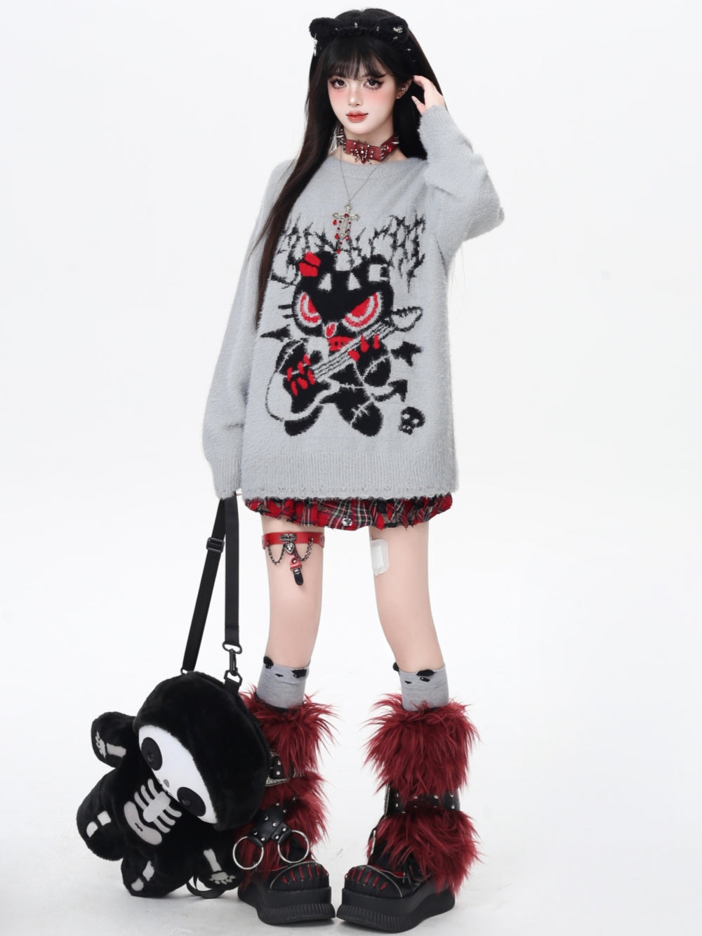 Rock N Roll Bear Graphic Sweater