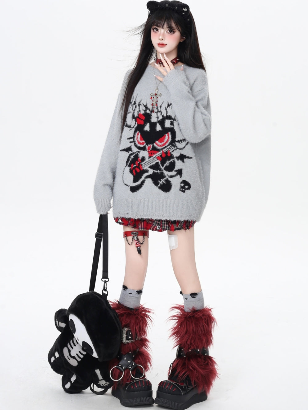 Rock N Roll Bear Graphic Sweater