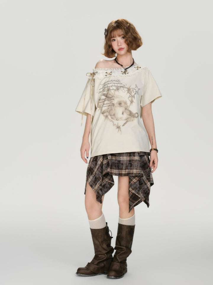 Romantic Bunny & Floral T-Shirt