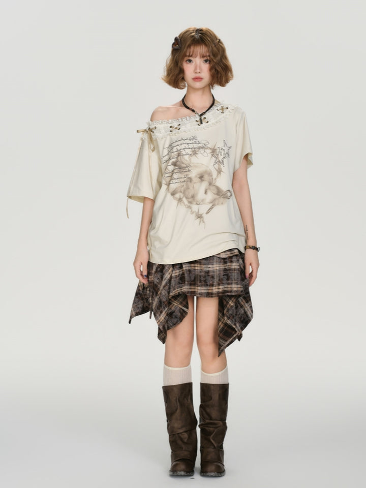 Romantic Bunny & Floral T-Shirt