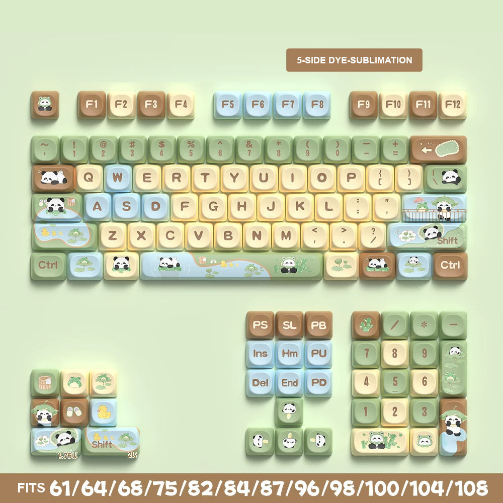 Panda Theme Keycaps Set for Mechanical Keyboards