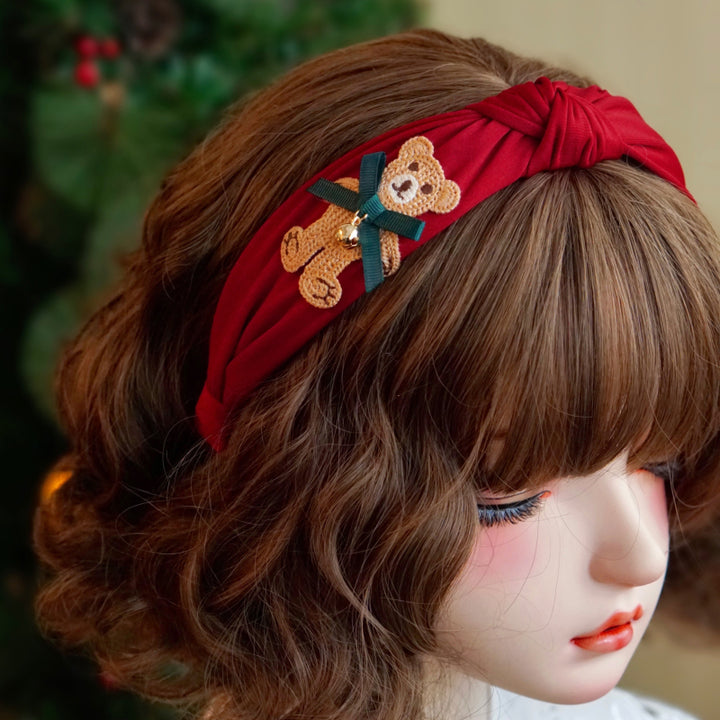 Bear Christmas Bow Headband