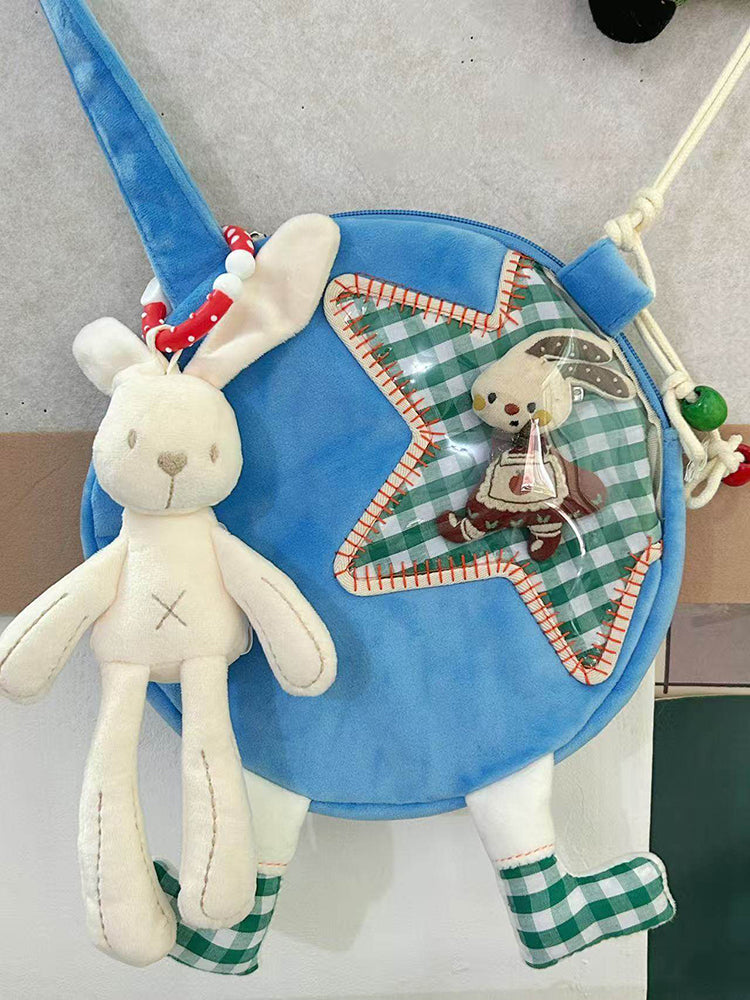 Star Patch Round Crossbody Bag