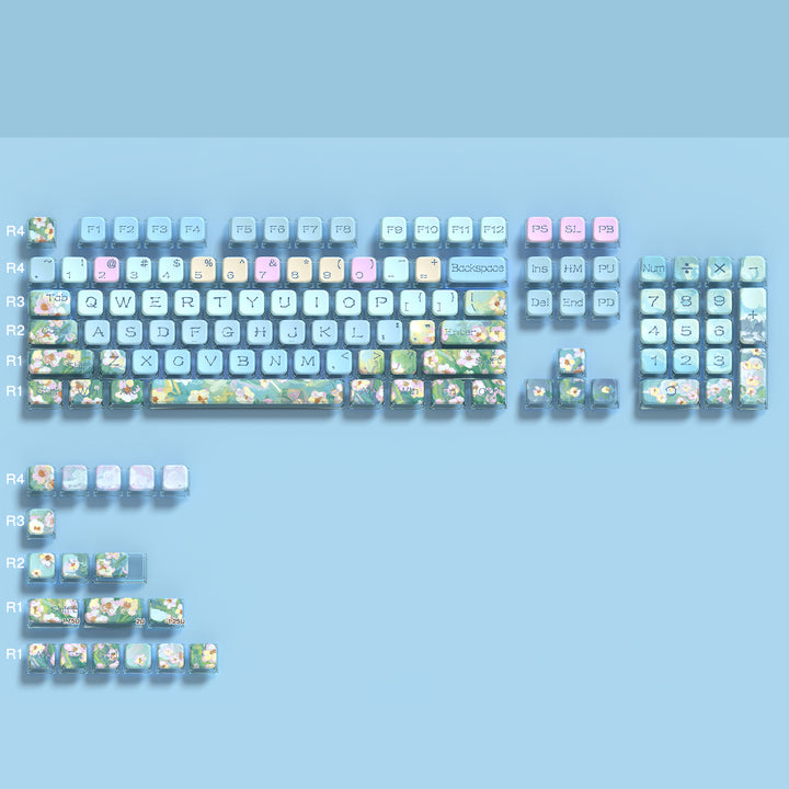 Cute Daisy Theme Keycaps Set for Mechanical Keyboards