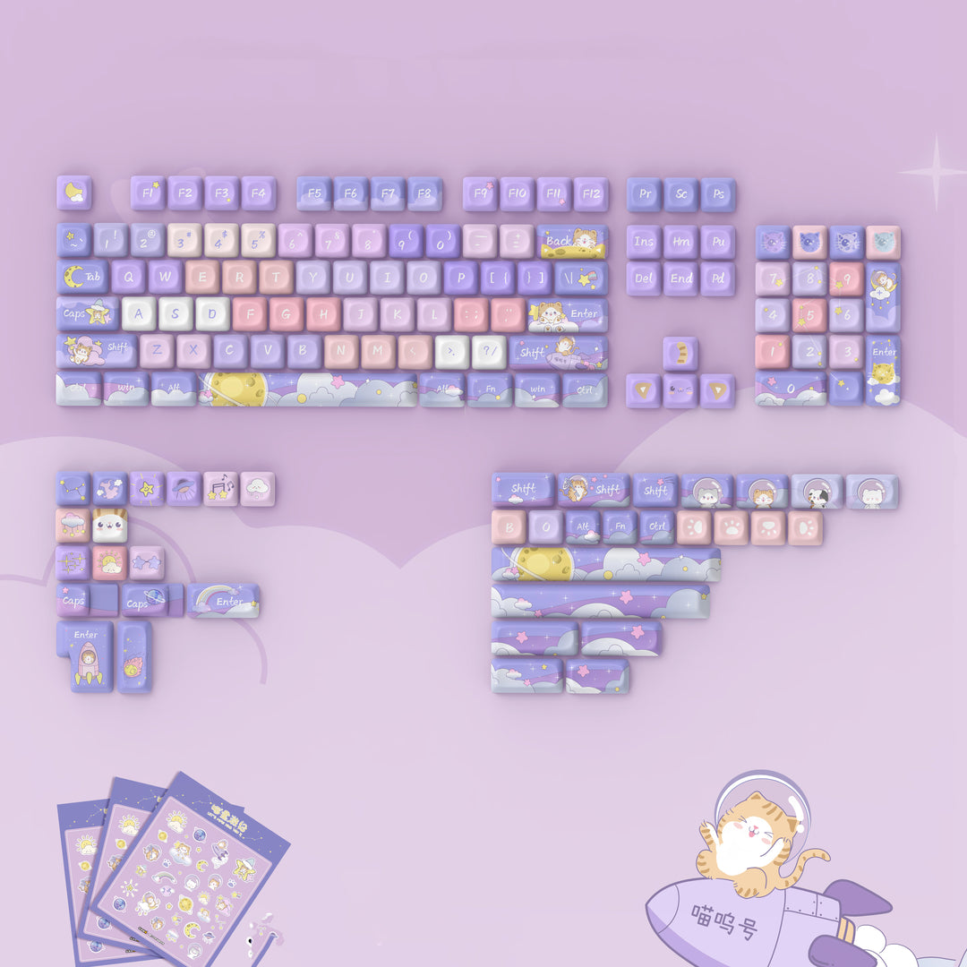 Cute Cat Keycaps Set for Mechanical Keyboards